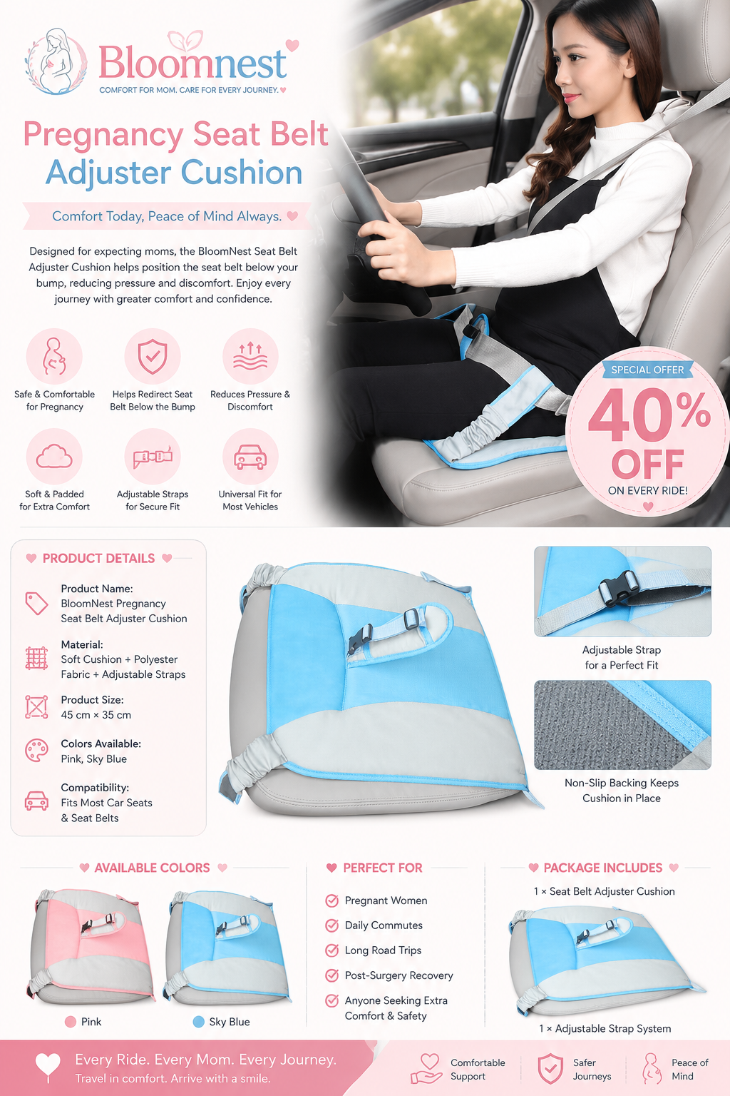 Bloomnest Car Seat Belt Cover